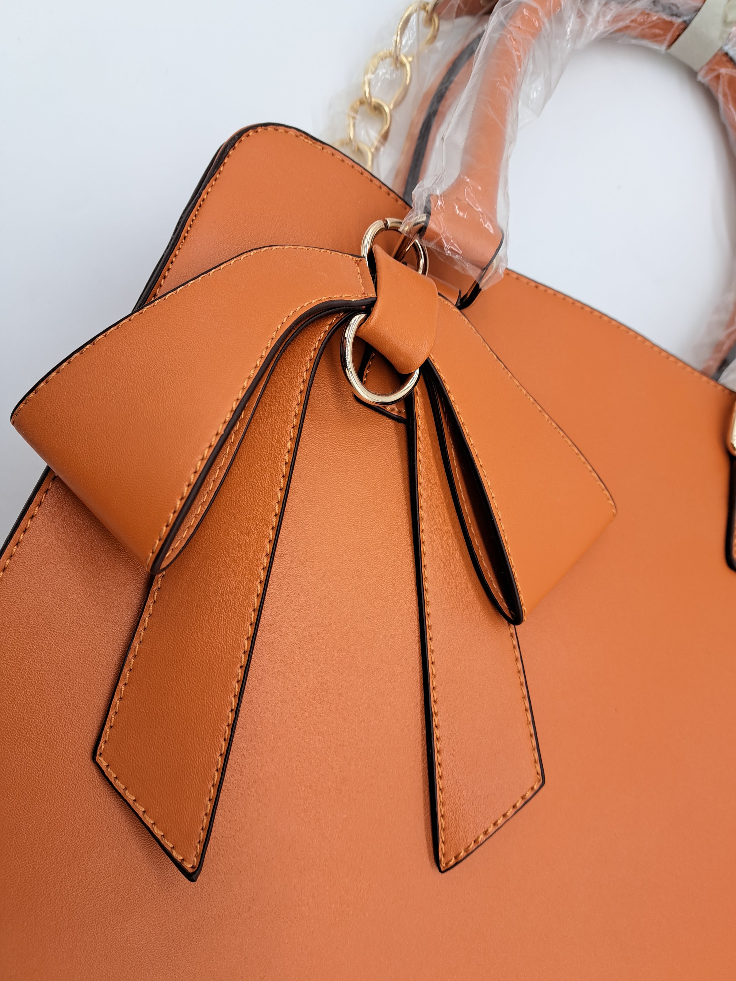 Orange Handbag with Bow