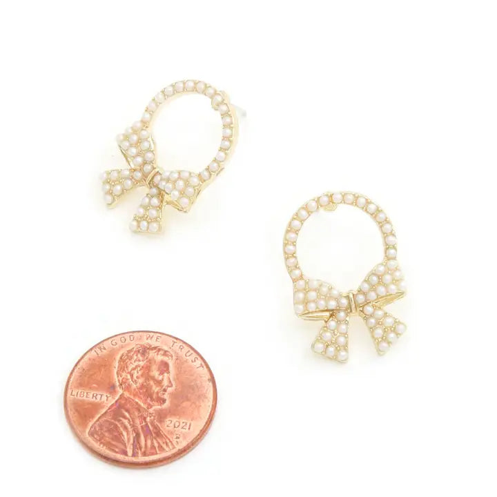 Bow Pearl Bead Earring
