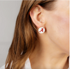 University of Alabama Stud Earrings in White & Crimson