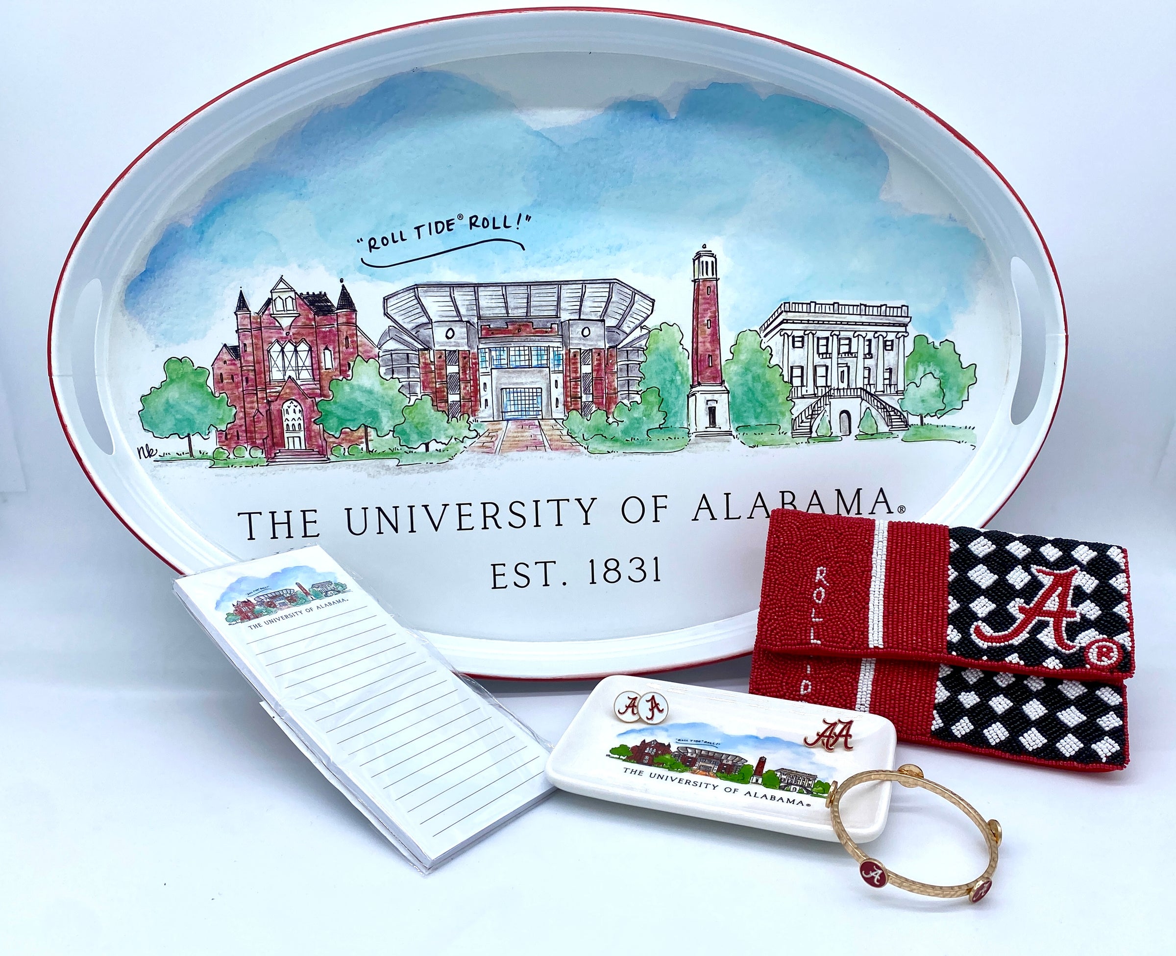 University of Alabama Skyline Oval Tray