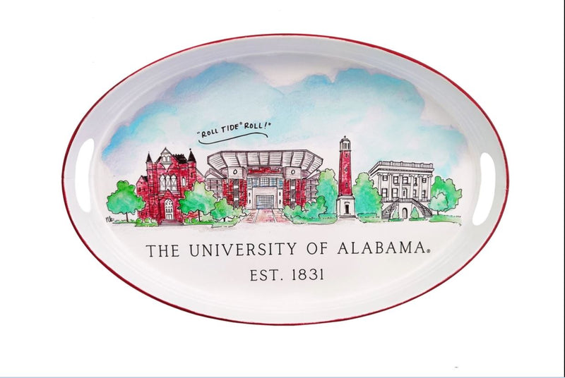 University of Alabama Skyline Oval Tray