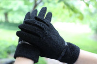 Black Fuzzy Gloves with Small Black Bow