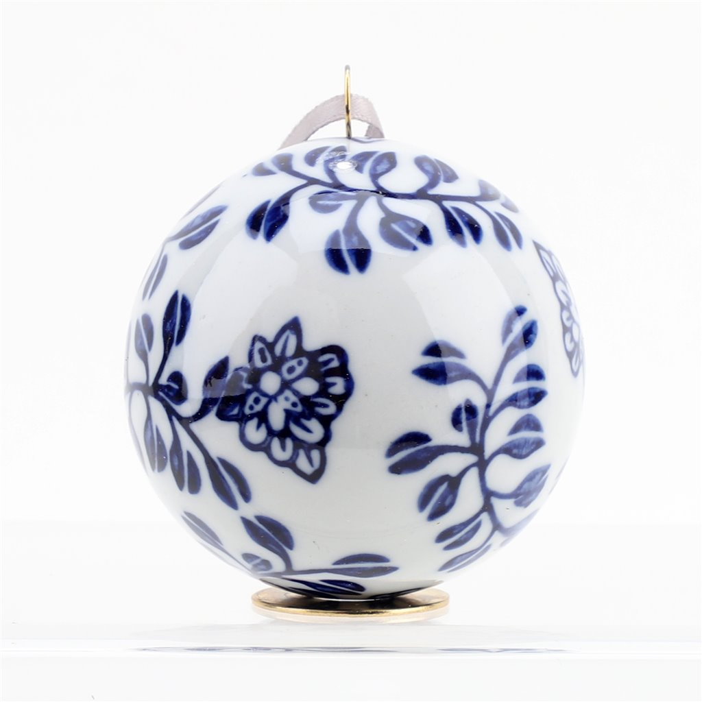 Blue & White Ball Ornament - Style 5