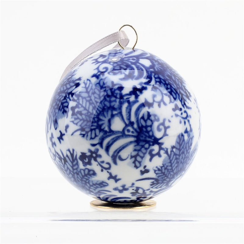 Blue & White Ball Ornament - Style 6