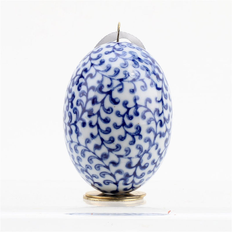 Blue & White Egg Ornament - Style 2