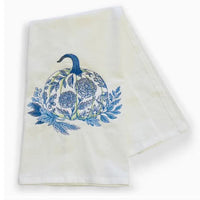 Embroidered French Country Pumpkin Tea Towel