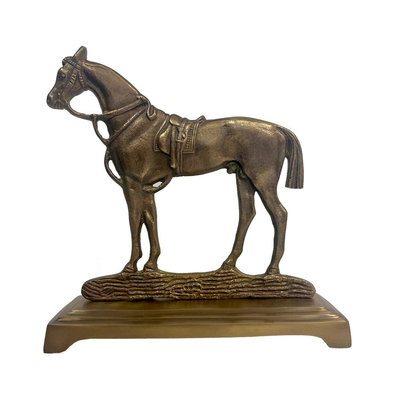 Antiqued Brass Horse Door Stopper