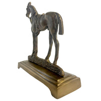 Antiqued Brass Horse Door Stopper