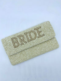 Pearl & Cream BRIDE Beaded Clutch