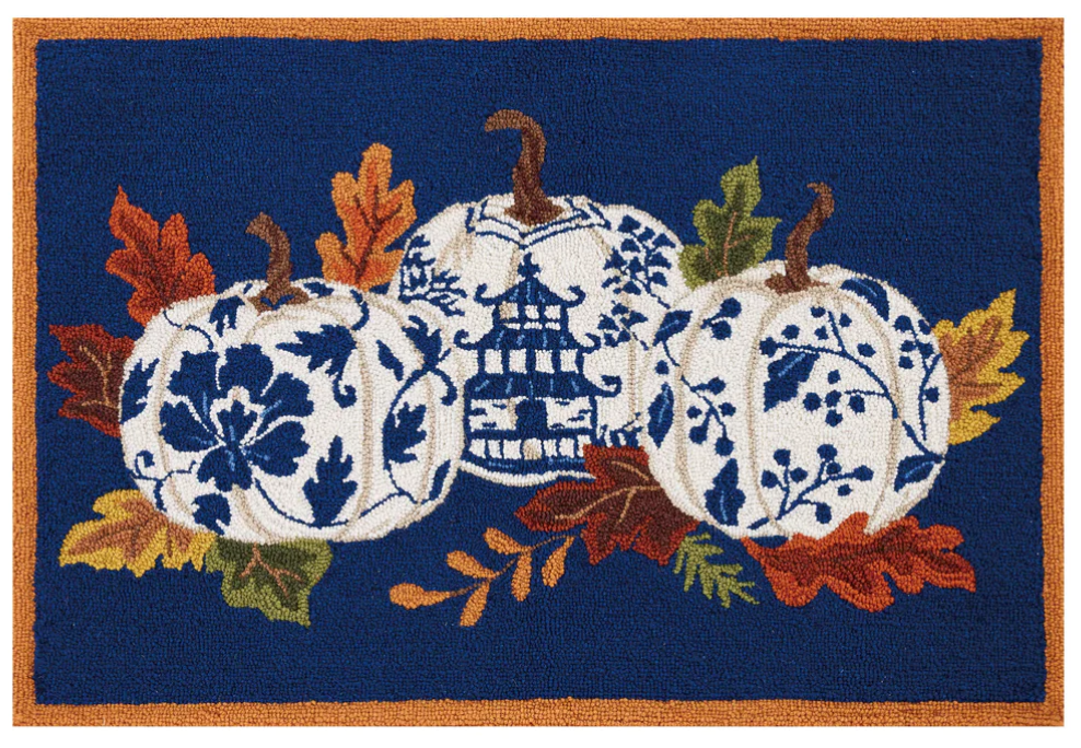 Chinoiserie Three Pumpkin Hook Rug