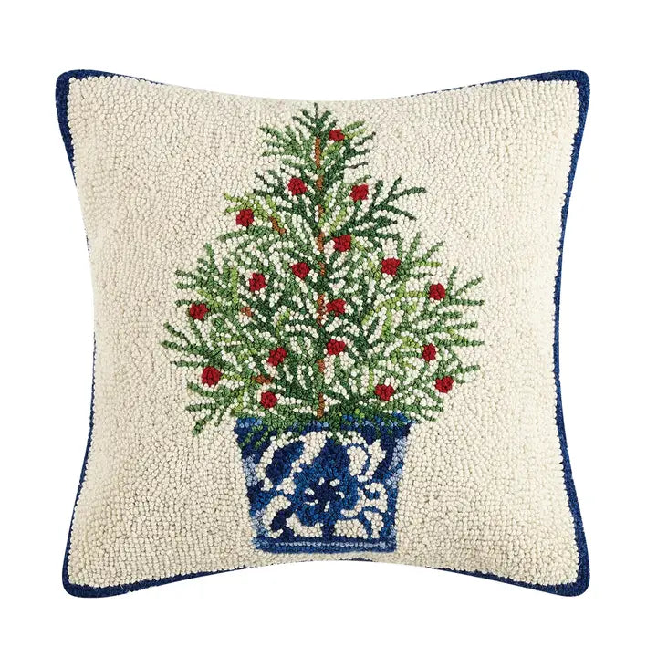 Holiday Chinoiserie Tree Hooked Pillow
