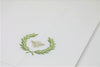 Green Embroidered French Bee White Tea Towel