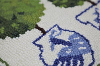 Blue & White Topiary in Chinoiserie Pot with Leopard Border Pillow