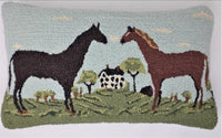 Black and Brown Horse Hook Pillow