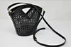 Ashlyn Rattan Bucket Bag/Crossbody in Black