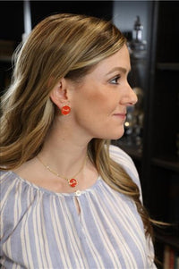 Ryder Horsebit Earrings - Orange