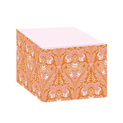 Orange Damask Sticky Notepad Block