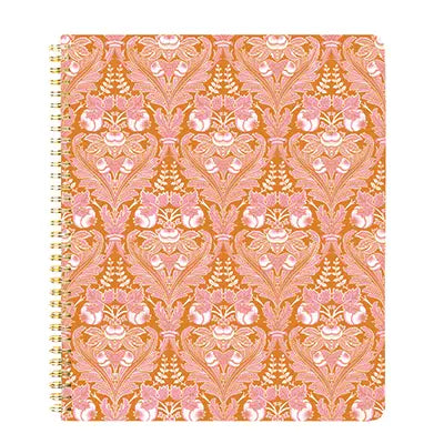 Orange Damask Spiral Notebook