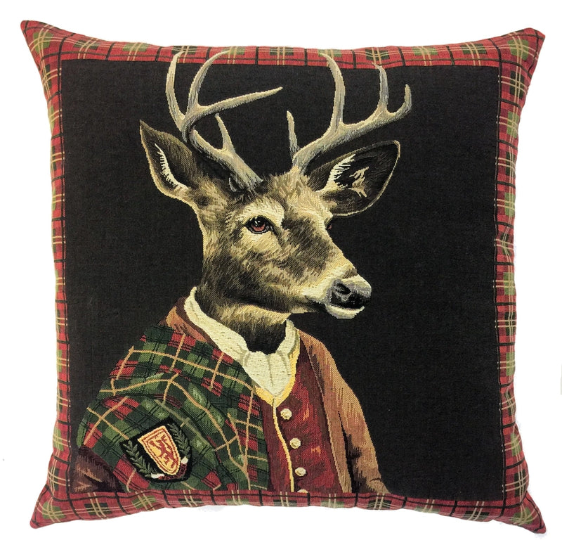 Stag McKenzie Jacquard Pillow - Left Panel