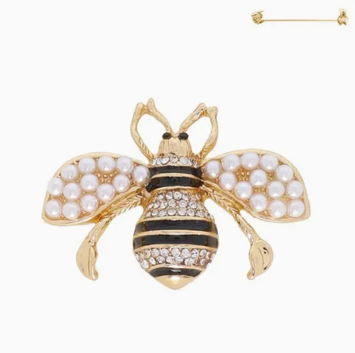 Jeweled Honey Bee Brooch Pin
