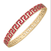 Greek Key Enamel Bangle - Red