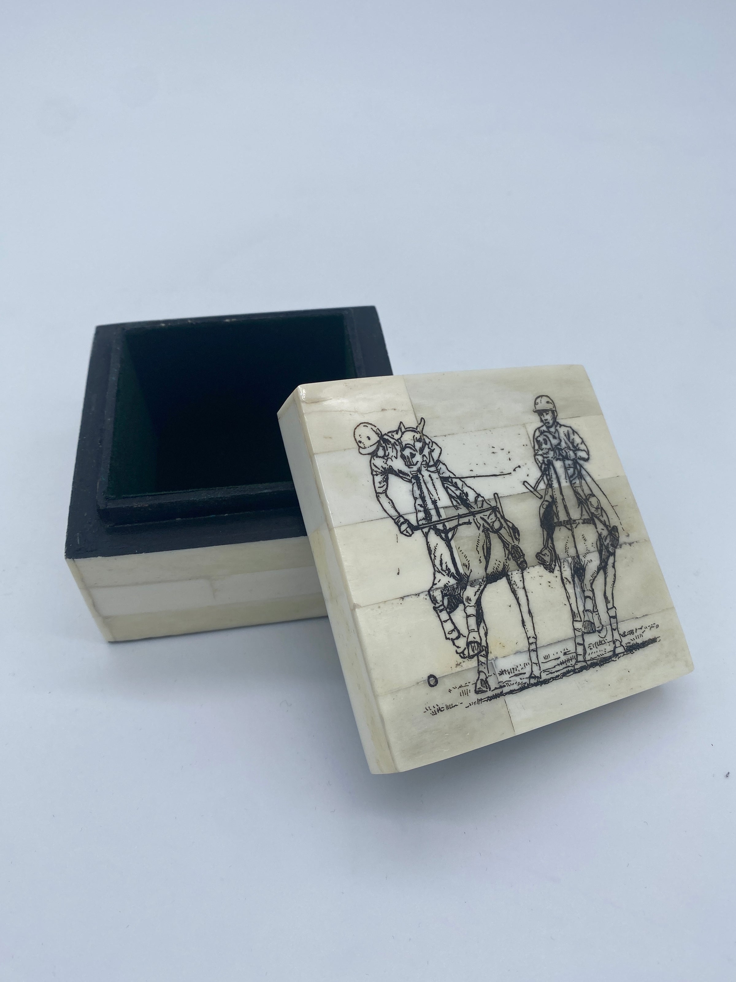 Antiqued Polo White Bone Box