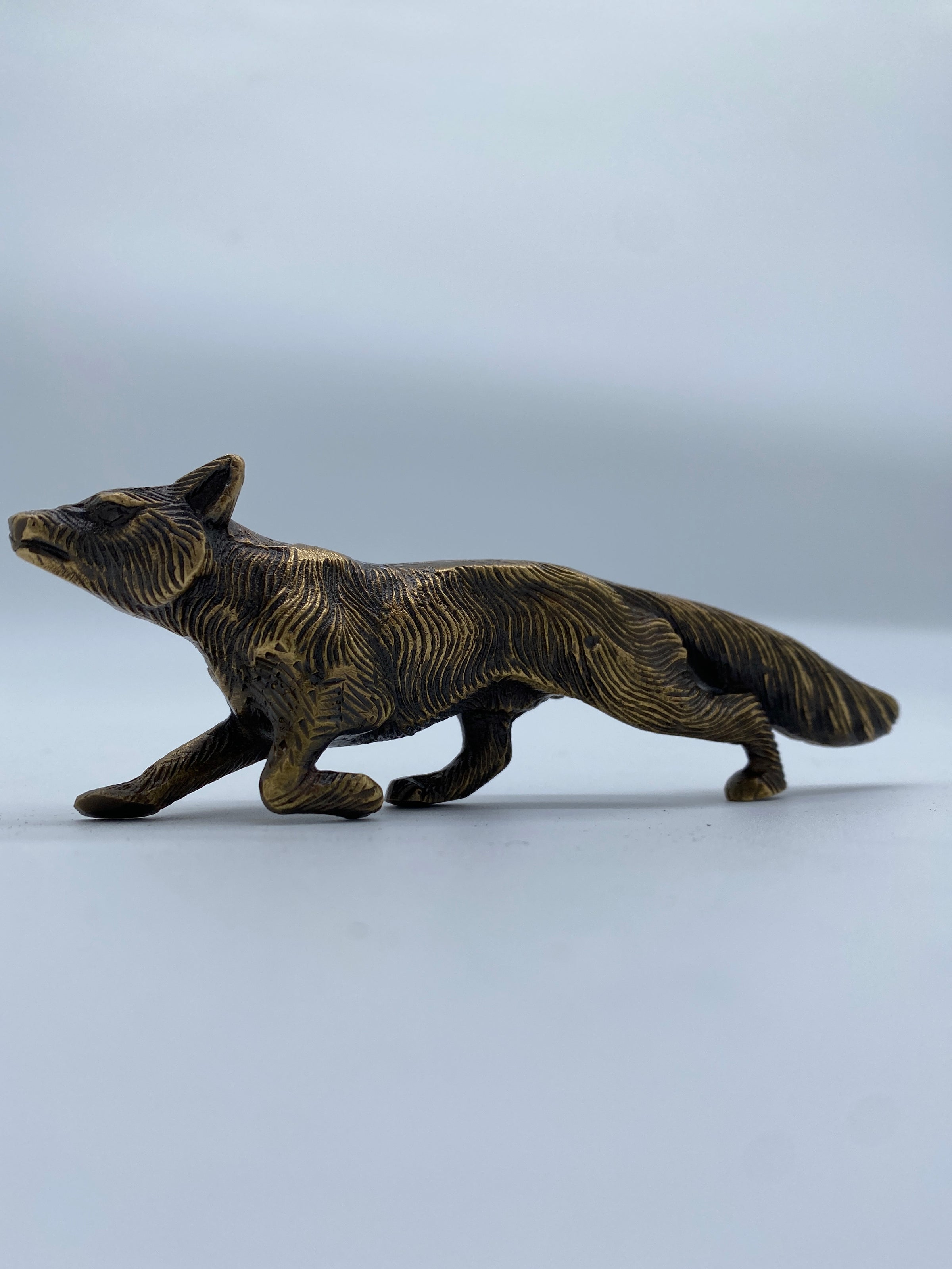 Antiqued Brass Running Fox