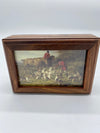 Calling Off the Hounds Fox Hunt Wood Trinket Box