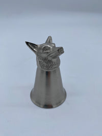 Antiqued Fox Head Stirrup Cup, Jigger, Shot Glass