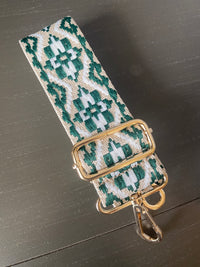 Tribal Guitar Strap Hunter Green for Handbag