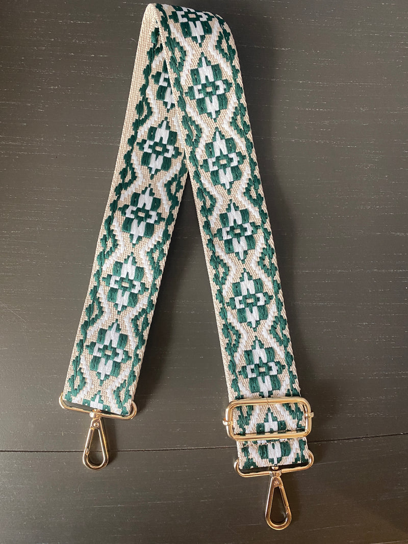 Tribal Guitar Strap Hunter Green for Handbag