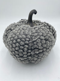 Gray Tufted Fabric Pumpkin