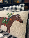 Jockey and Horse Hook Pillow