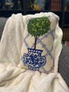 Topiary in a Blue & White Chinoiserie Pot Pillow