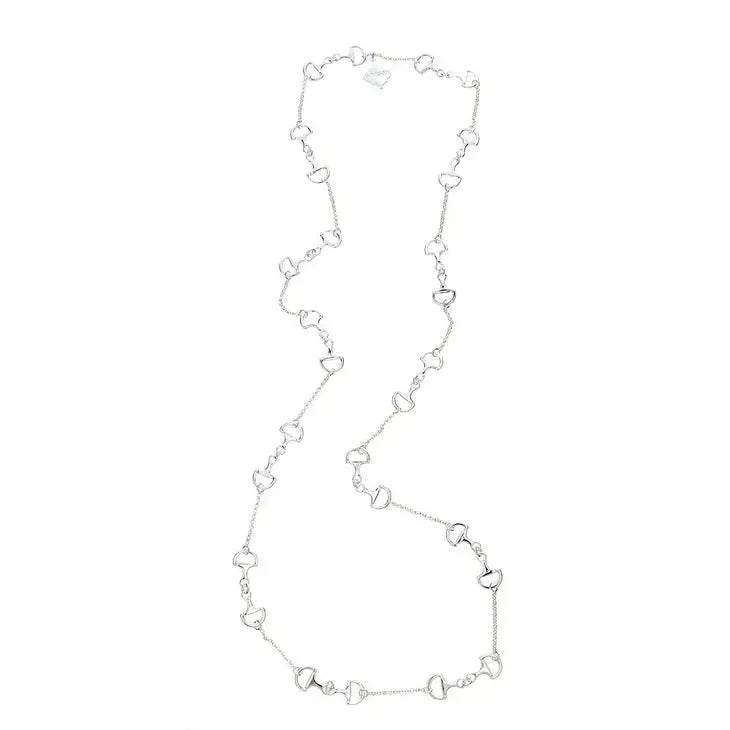 Long Baby Horsebit Necklace - Silver