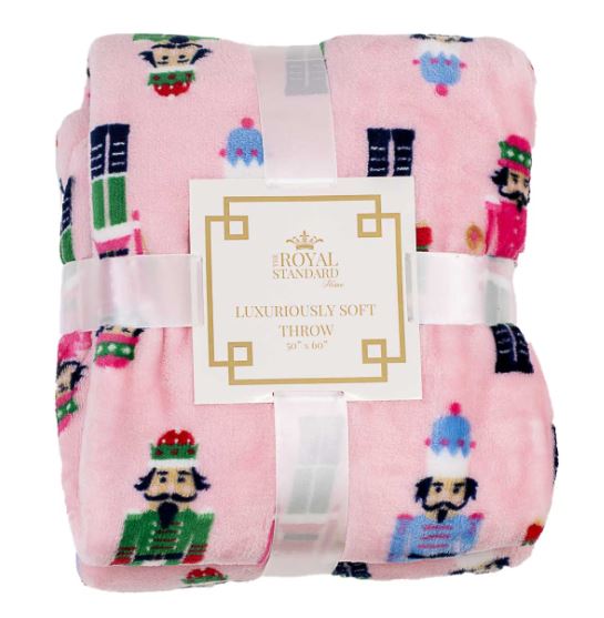 Nutcracker March Soft Throw in Pink