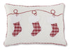 White Embroidered Santa Boots Pillow