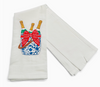 Embroidered Chinoiserie Champagne Bucket Tea Towel