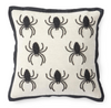 Natural Cotton & Black Beaded Spider Pillow