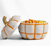 Monica Orange and White Pumpkin Candy Dish