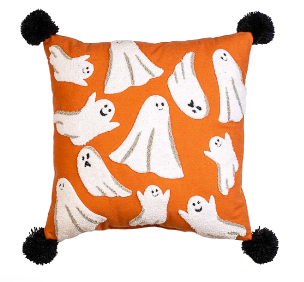 Spooky Ghost Embroidered Pillow