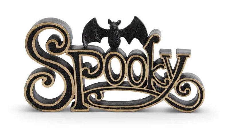 Black and Gold Spooky Cutout with Bat