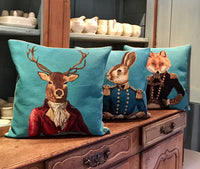 Quirky Stag Jacquard Pillow