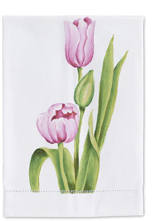 Hand Painted Tulip Tea Towel Design 4