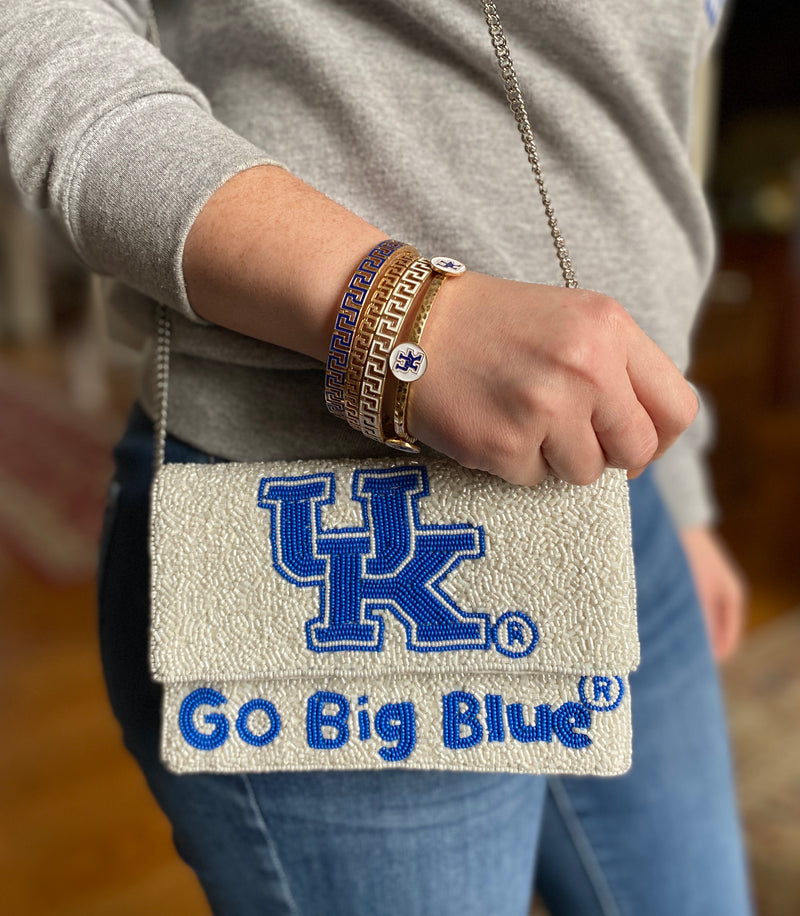 University of Kentucky Beaded Mini Crossbody Purse - White