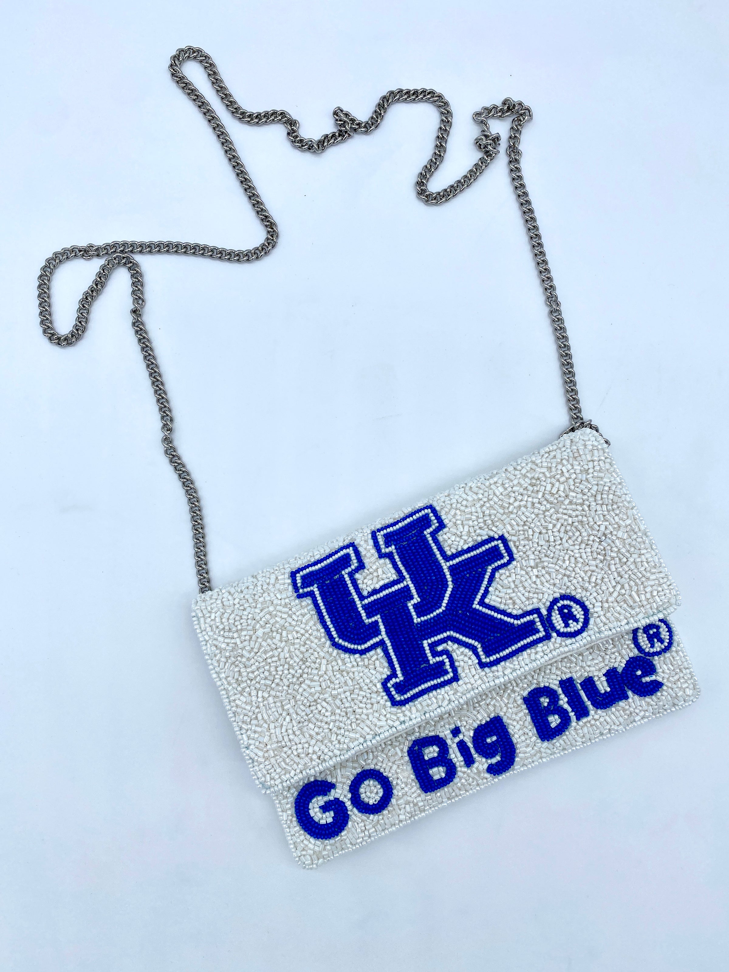 University of Kentucky Beaded Mini Crossbody Purse - White