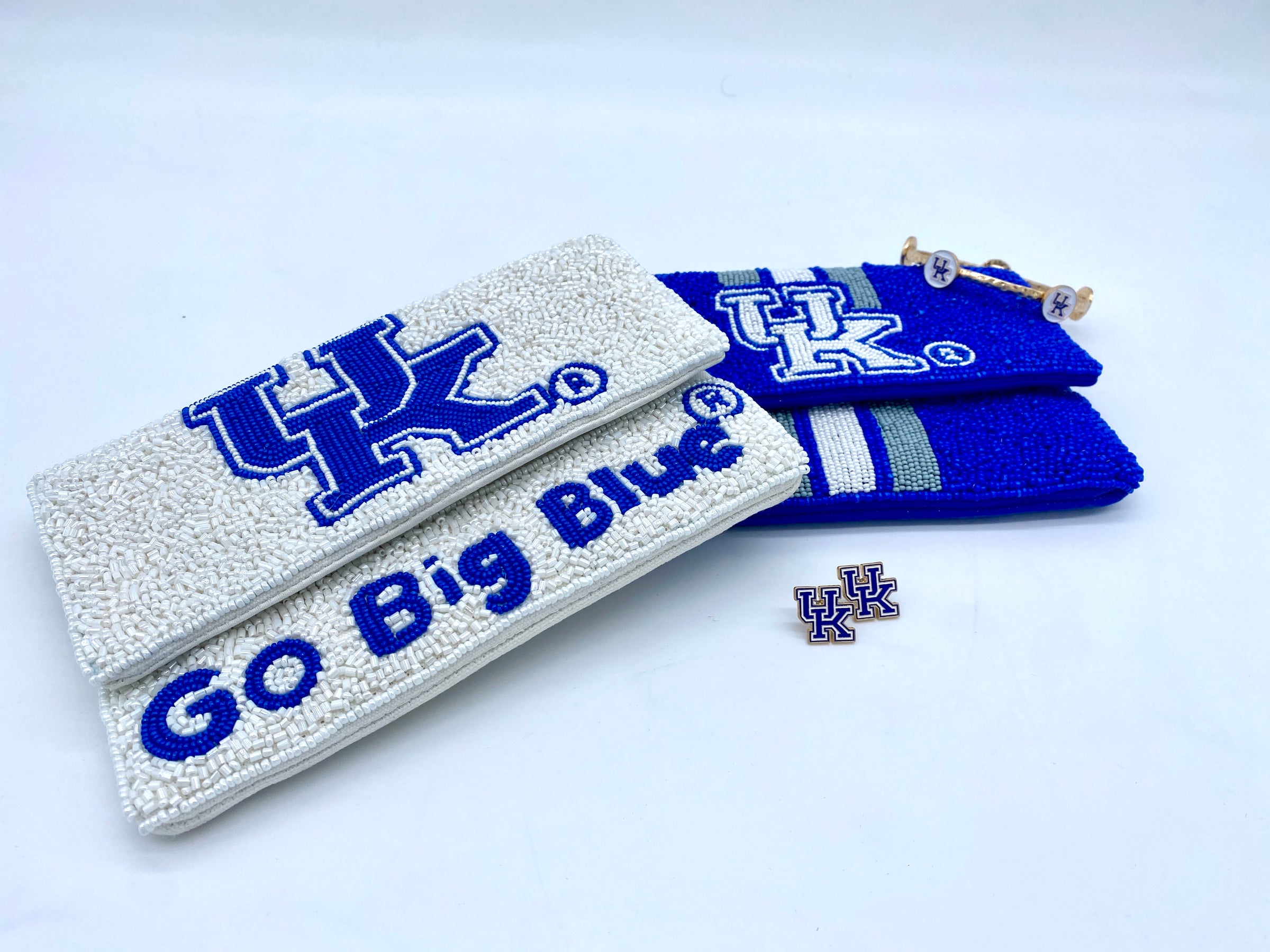 University of Kentucky Beaded Mini Crossbody Purse - White