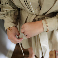 Greek Key Worn Gold Bangle