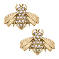 Pearl Bee Studded Earrings