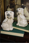 Antique White Staffordshire Style Dog Figurine Set